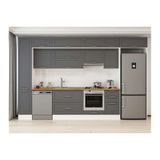 Alvinka 365X240 Cm Klasik Mebran Mutfak Dolabı, Mbb E80B40S45 1 Mebran Antrasit Mdf