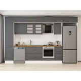 Alvinka 365X240 cm Klasik Mebran Mutfak Dolabı MBB-E80B45S40-3 Antrasit - Mdf