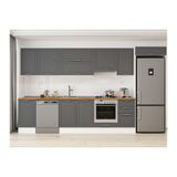 Alvinka 370X222 Cm Klasik Mebran Mutfak Dolabı, Mb E80S45S45 1 Mebran Antrasit Suntalam