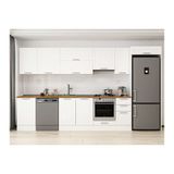 Alvinka 370X222 Cm Klasik Mebran Mutfak Dolabı, Mb E80S50S40 1 Mebran Beyaz Suntalam