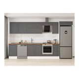 Alvinka 370X222 Cm Klasik Mebran Mutfak Dolabı, Mb E80S50S40 2 Mebran Antrasit Suntalam