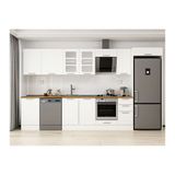 Alvinka 370X222 Cm Klasik Mebran Mutfak Dolabı, Mb E80S50S40 3 Mebran Beyaz Suntalam