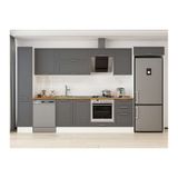 Alvinka 370X222 Cm Klasik Mebran Mutfak Dolabı, Mbb E80B40S50 2 Mebran Antrasit Mdf