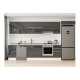 Alvinka 370X222 Cm Mutfak Dolabı, Mb E80S45S45 1 Antrasit Mdf