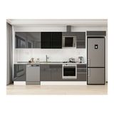 Alvinka 370X222 Cm Mutfak Dolabı, Mb E80S50S40 3 Antrasit Suntalam