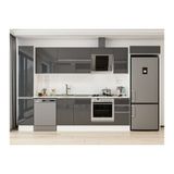 Alvinka 370X222 Cm Mutfak Dolabı, Mbb E90B40S40 2 Antrasit Mdf