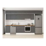 Alvinka 370X240 Cm Klasik Mebran Mutfak Dolabı, Mb E80S50S40 1 Mebran Antrasit Suntalam