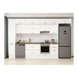 Alvinka 370X240 Cm Klasik Mebran Mutfak Dolabı, Mbb E80B40S50 1 Mebran Beyaz Mdf