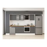 Alvinka 370X240 Cm Klasik Mebran Mutfak Dolabı, Mbb E80B40S50 3 Mebran Antrasit Mdf