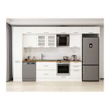 Alvinka 370X240 Cm Klasik Mebran Mutfak Dolabı, Mbb E80B40S50 3 Mebran Beyaz Suntalam