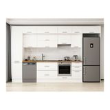 Alvinka 370X240 Cm Klasik Mebran Mutfak Dolabı, Mbb E80B45S45 1 Mebran Beyaz Mdf