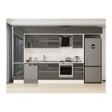 Alvinka 370X240 Cm Mutfak Dolabı, Mbb E80B45S45 2 Antrasit Mdf