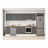 Alvinka 375X222 Cm Klasik Mebran Mutfak Dolabı, Mb E80S50S45 1 Mebran Antrasit Mdf