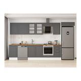 Alvinka 375X222 Cm Klasik Mebran Mutfak Dolabı, Mb E80S50S45 3 Mebran Antrasit Suntalam