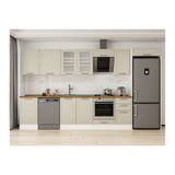 Alvinka 375X222 Cm Klasik Mebran Mutfak Dolabı, Mb E80S50S45 3 Mebran Kumtaşı Mdf