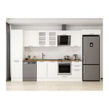 Alvinka 375X222 Cm Klasik Mebran Mutfak Dolabı, Mbb E80B50S45 3 Mebran Beyaz Mdf