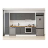 Alvinka 375X222 Cm Klasik Mebran Mutfak Dolabı, Mbb E90B45S40 1 Mebran Antrasit Suntalam