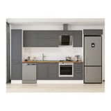 Alvinka 375X222 Cm Klasik Mebran Mutfak Dolabı, Mbb E90B45S40 2 Mebran Antrasit Mdf