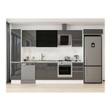 Alvinka 375X222 Cm Mutfak Dolabı, Mbb E90B40S45 3 Antrasit Mdf
