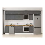 Alvinka 375X240 Cm Klasik Mebran Mutfak Dolabı, Mb E90S40S45 2 Mebran Antrasit Mdf