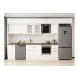 Alvinka 375X240 Cm Klasik Mebran Mutfak Dolabı, Mb E90S45S40 3 Mebran Beyaz Mdf