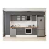 Alvinka 375X240 Cm Klasik Mebran Mutfak Dolabı, Mbb E80B45S50 3 Mebran Antrasit Mdf