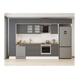Alvinka 375X240 Cm Klasik Mebran Mutfak Dolabı, Mbb E90B40S45 3 Mebran Antrasit Mdf