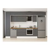 Alvinka 375X240 Cm Klasik Mebran Mutfak Dolabı, Mbb E90B45S40 2 Mebran Antrasit Mdf