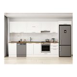 Alvinka 380X222 Cm Klasik Mebran Mutfak Dolabı, Mb E80S50S50 1 Mebran Beyaz Mdf