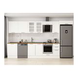 Alvinka 380X222 Cm Klasik Mebran Mutfak Dolabı, Mb E80S60S40 3 Mebran Beyaz Mdf