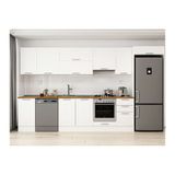 Alvinka 380X222 Cm Klasik Mebran Mutfak Dolabı, Mb E90S45S45 1 Mebran Beyaz Mdf