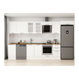 Alvinka 380X222 Cm Klasik Mebran Mutfak Dolabı, Mb E90S45S45 3 Mebran Beyaz Mdf