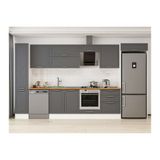 Alvinka 380X222 Cm Klasik Mebran Mutfak Dolabı, Mbb E80B40S60 2 Mebran Antrasit Suntalam