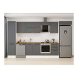 Alvinka 380X222 Cm Klasik Mebran Mutfak Dolabı, Mbb E80B50S50 2 Mebran Antrasit Suntalam