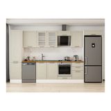 Alvinka 380X222 Cm Klasik Mebran Mutfak Dolabı, Mbb E80B50S50 3 Mebran Kumtaşı Mdf