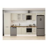 Alvinka 380X222 Cm Klasik Mebran Mutfak Dolabı, Mbb E80B60S40 3 Mebran Kumtaşı Suntalam