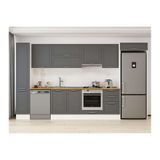 Alvinka 380X222 Cm Klasik Mebran Mutfak Dolabı, Mbb E90B40S50 1 Mebran Antrasit Mdf