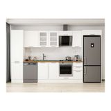 Alvinka 380X222 Cm Klasik Mebran Mutfak Dolabı, Mbb E90B50S40 3 Mebran Beyaz Mdf