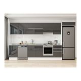 Alvinka 380X222 Cm Mutfak Dolabı, Mb E80S50S50 1 Antrasit Mdf