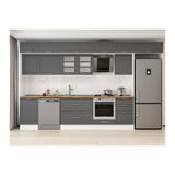 Alvinka 380X240 Cm Klasik Mebran Mutfak Dolabı, Mb E80S50S50 3 Mebran Antrasit Suntalam