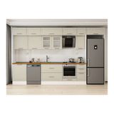 Alvinka 380X240 Cm Klasik Mebran Mutfak Dolabı, Mb E80S60S40 3 Mebran Kumtaşı Mdf