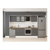 Alvinka 380X240 Cm Klasik Mebran Mutfak Dolabı, Mbb E80B40S60 3 Mebran Antrasit Mdf