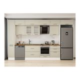 Alvinka 380X240 Cm Klasik Mebran Mutfak Dolabı, Mbb E80B40S60 3 Mebran Kumtaşı Mdf
