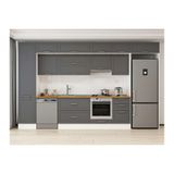 Alvinka 380X240 Cm Klasik Mebran Mutfak Dolabı, Mbb E80B50S50 1 Mebran Antrasit Mdf