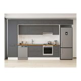 Alvinka 380X240 Cm Klasik Mebran Mutfak Dolabı, Mbb E80B60S40 1 Mebran Antrasit Suntalam
