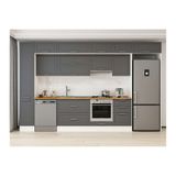 Alvinka 380X240 Cm Klasik Mebran Mutfak Dolabı, Mbb E90B40S50 1 Mebran Antrasit Mdf