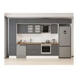 Alvinka 380X240 Cm Klasik Mebran Mutfak Dolabı, Mbb E90B45S45 3 Mebran Antrasit Suntalam