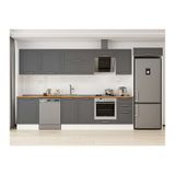 Alvinka 385X222 Cm Klasik Mebran Mutfak Dolabı, Mb E80S60S45 2 Mebran Antrasit Mdf