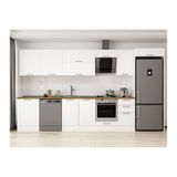 Alvinka 385X222 Cm Klasik Mebran Mutfak Dolabı, Mb E80S60S45 2 Mebran Beyaz Mdf