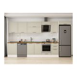 Alvinka 385X222 Cm Klasik Mebran Mutfak Dolabı, Mb E80S60S45 2 Mebran Kumtaşı Mdf